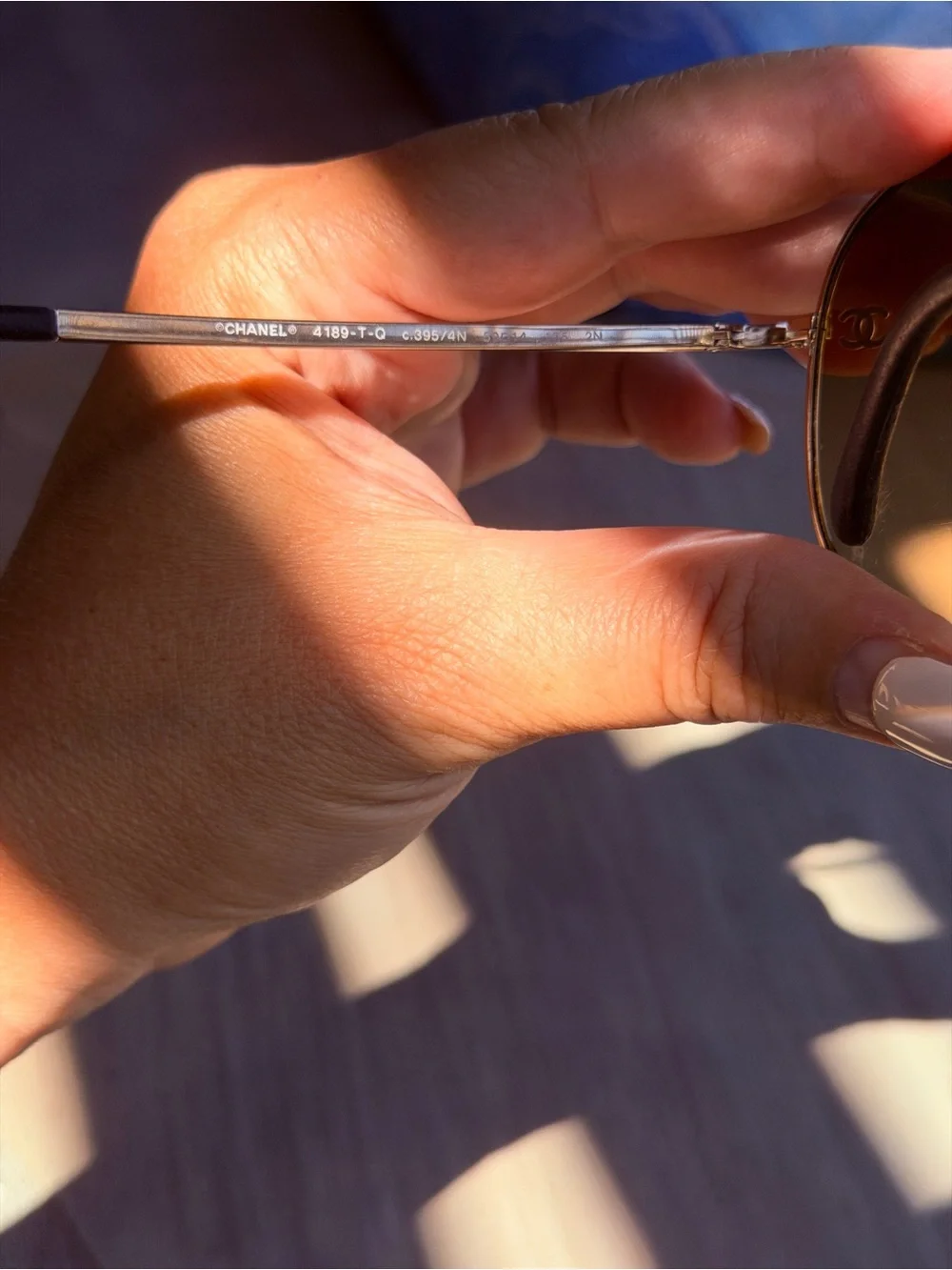 CHANEL Gold Aviator Sunglasses with Brown Lenses